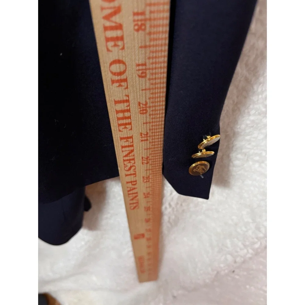 Burberry  Blazer Mens 45 Navy Blue Good Gold Buttons 2-Button‎ Sport Coat
